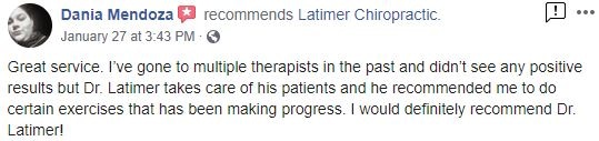 Latimer Chiropractic Patient Testimonial