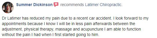 Latimer Chiropractic Patient Testimonial